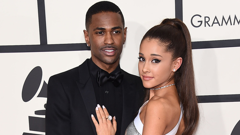 Ariana Grande and Big Sean posing at The Grammys