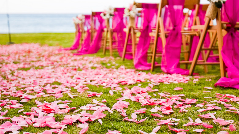 wedding aisle with flowers