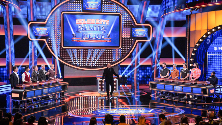 Celebrity Family Feud stage with audience and host