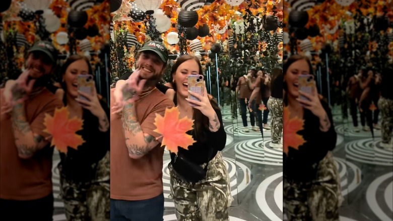 A screenshot of a TikTok of Chelsea Blackwell and Tim Teeter