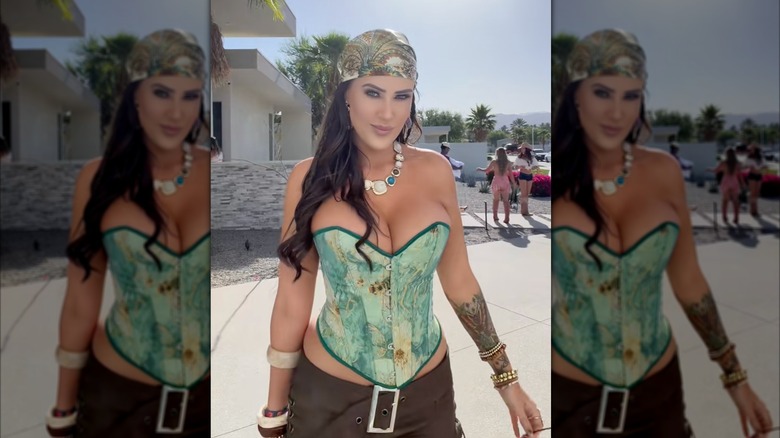 A screenshot of a TikTok of Chelsea Blackwell at a festival