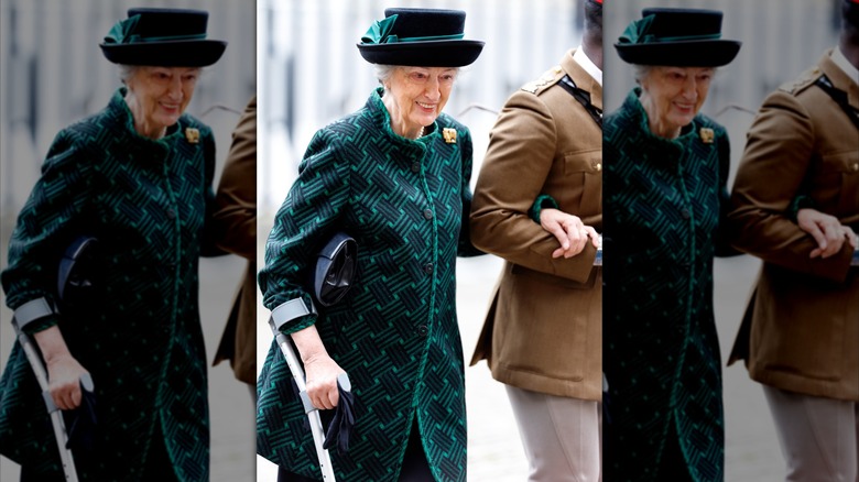 Susan Hussey walking in 2022
