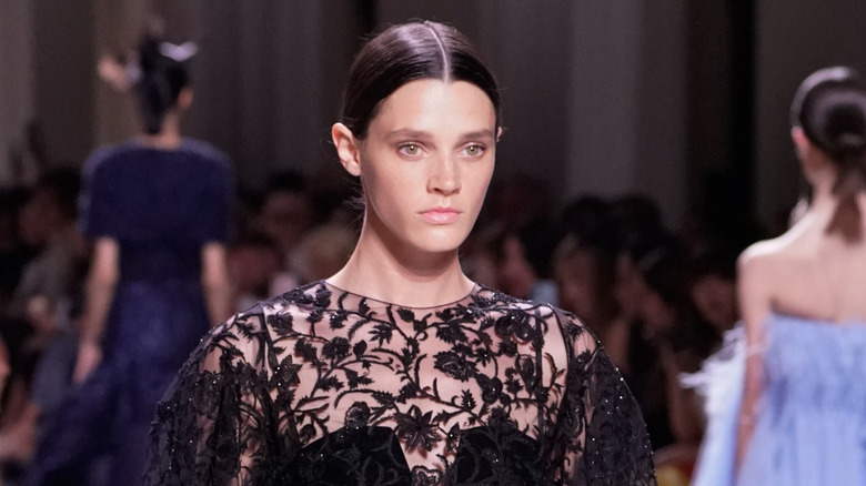 Leila Goldkuhl walking runway in July 2019