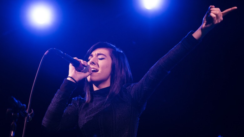 Christina Grimmie performing onstage in 2016.