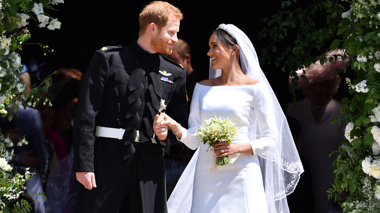 Meghan Markle and Prince Harry on their wedding day