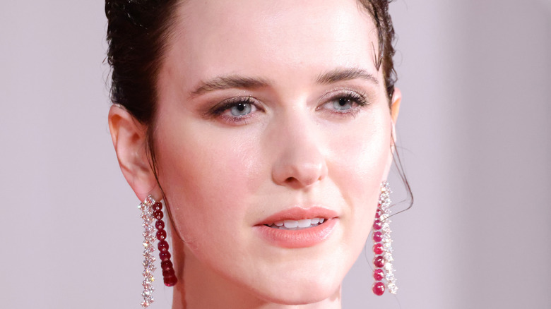 Rachel Brosnahan posing at Venice Film Festival