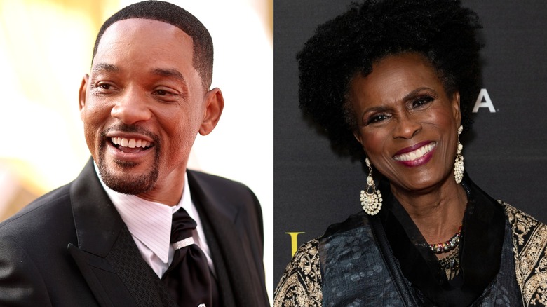 Photo of Will Smith smiling next to photo of Janet Hubert smiling