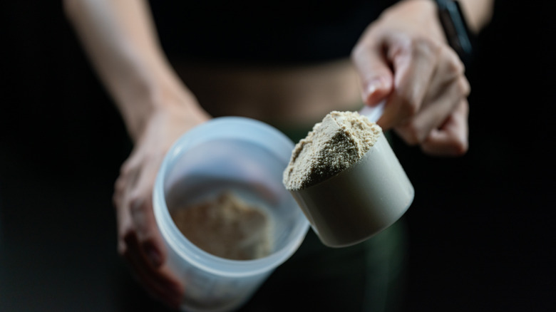 Scooping protein powder