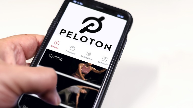 Peloton app on a phone