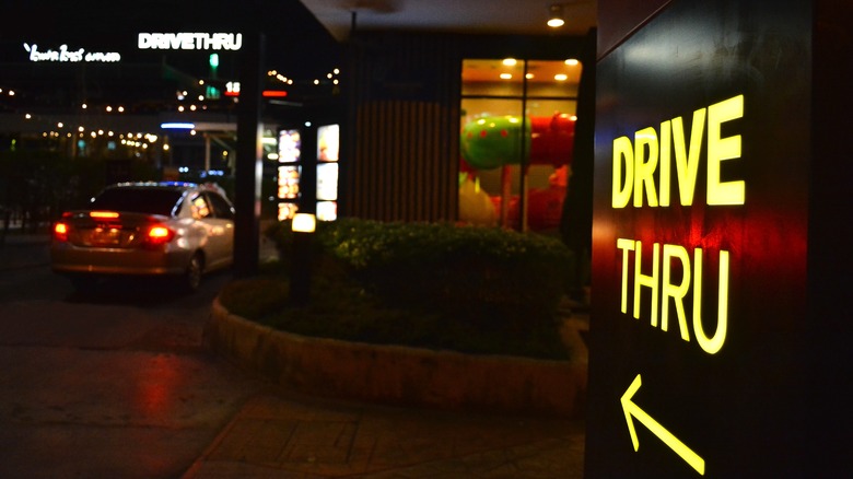 fast food drive thru sign