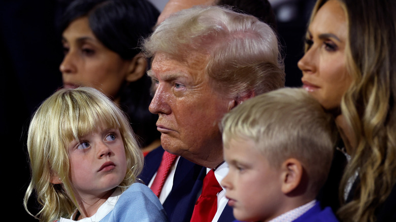 Donald Trump with Carolina and Luke Trump RNC 2024