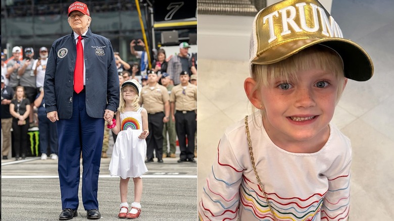 Donald and Carolina Trump at Daytona 500/Carolina Trump with Trump hat