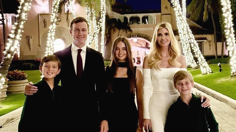 Ivanka Trump and Jared Kushner with children at Mar-a-Lago