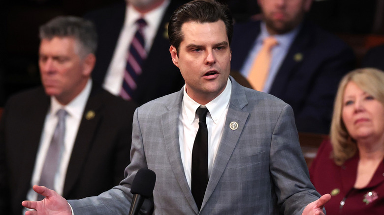 Matt Gaetz speaking during an event