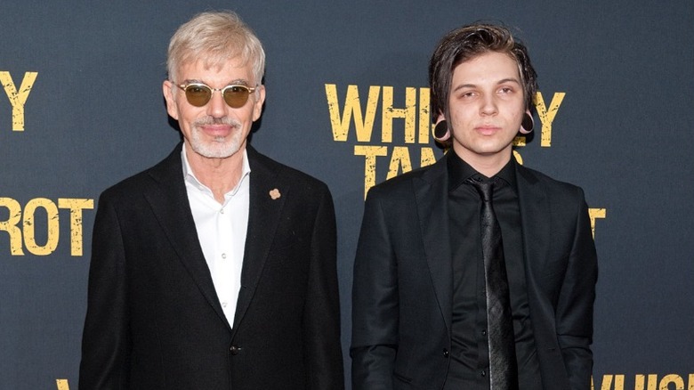 Billy Bob Thornton and his son William Thornton posing on step-and-repeat