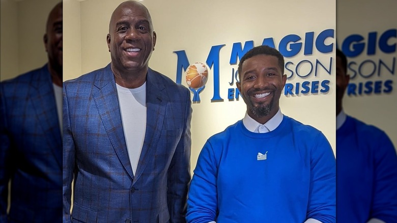 Andre with his dad, Magic.