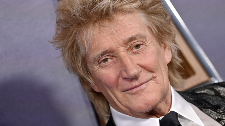Close-up of Rod Stewart smiling