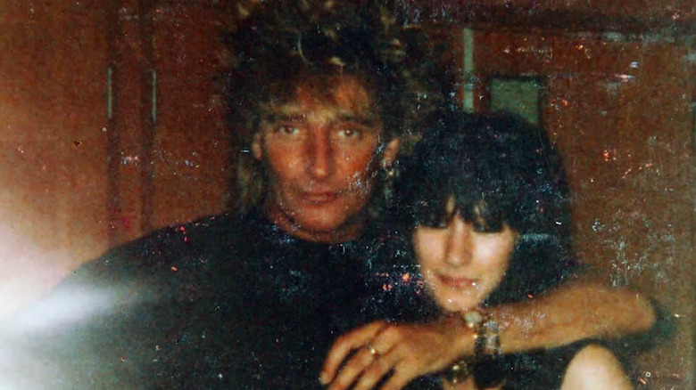 Rod Stewart hugging his eldest daughter, Sarah Streeter