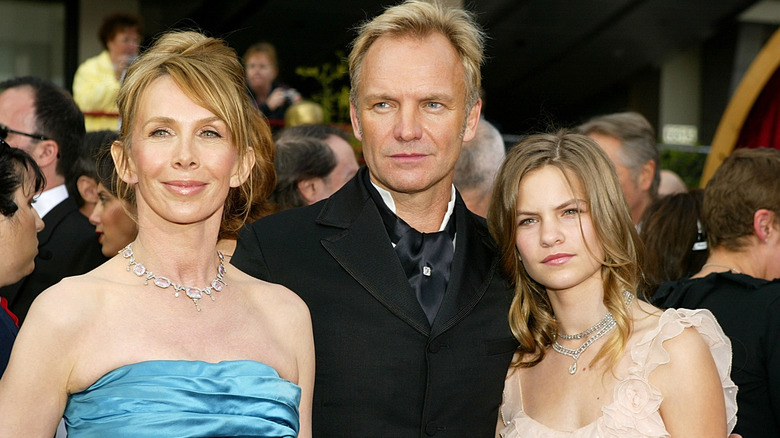 Sting posing with his wife Trudie and child Eliot Sumner