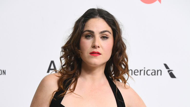 Emily McEnroe posing at the 2025 Elton John Academy Awards Viewing Party
