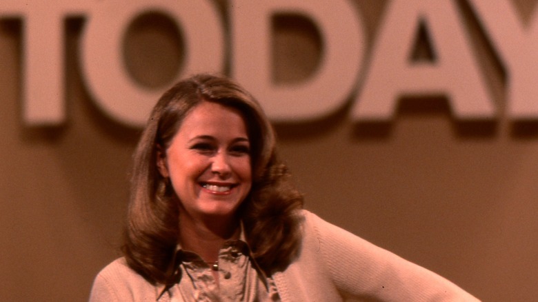 A young Jane Pauley smiling under the Today logo