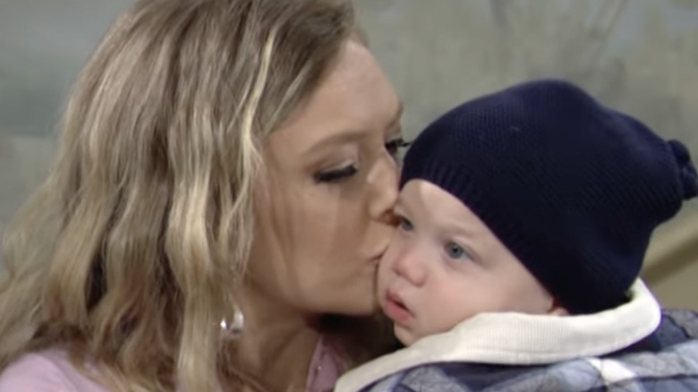 Melissa Ordway as Abby with Baby Dominic