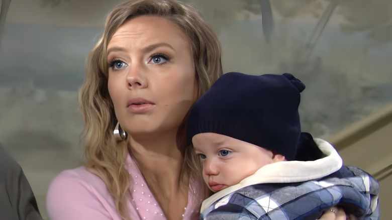 Melissa Ordway as Abby with Baby Dominic