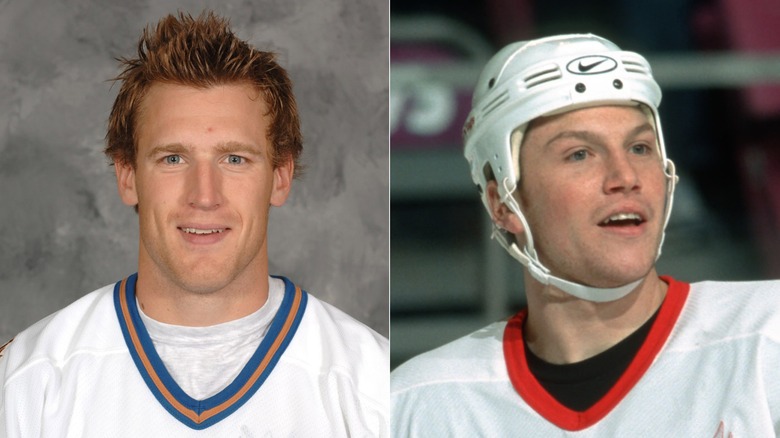 A split image of Brooks Laich and Sean Avery