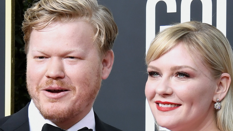 Jesse Plemons posing with Kirsten Dunst