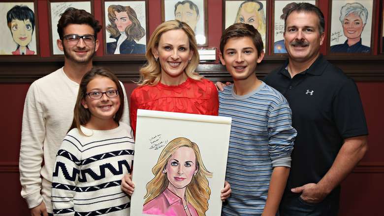 Marlee Matlin posing with family