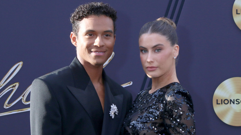 Jaafar Jackson and Maddie Simpson at the premiere of "Michael"