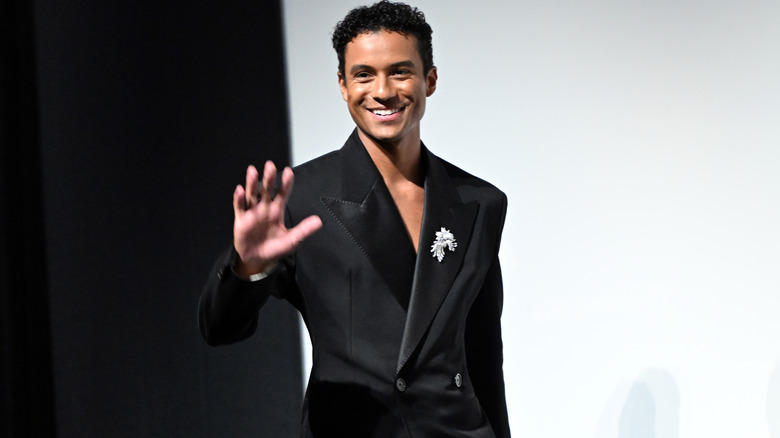 Jaafar Jackson onstage at the Los Angeles premiere of Michael