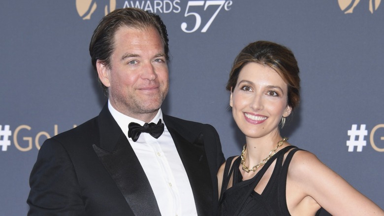 Michael Weatherly and Bojana Jankovic Weatherly smiling