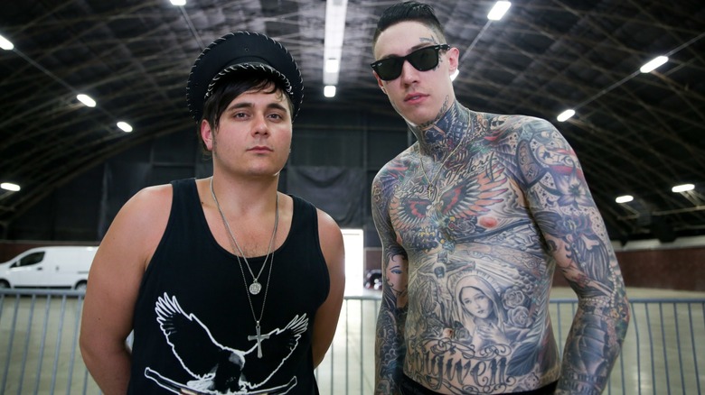 Mason Musso and a shirtless Trace Cyrus reuniting as Metro Station