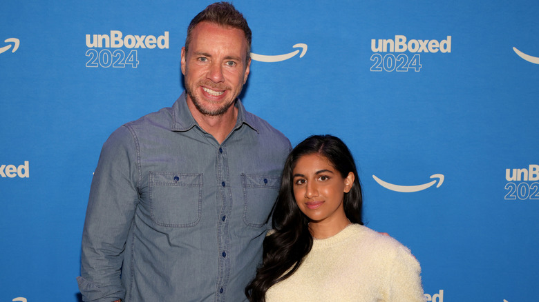 Dax Shepard and Monica Padman smiling