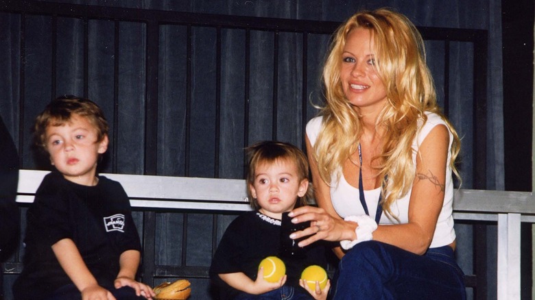 Brandon Thomas Lee, Dylan Jagger Lee, and Pamela Anderson