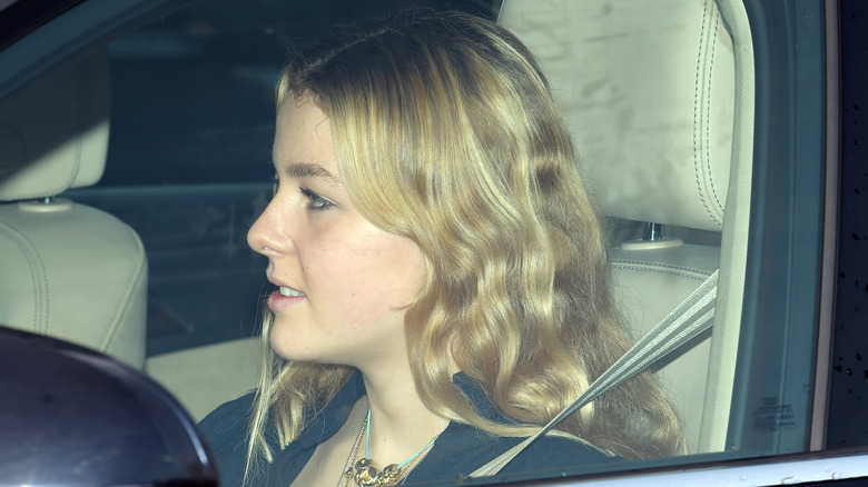 Lady Margarita Armstrong-Jones side profile in a car