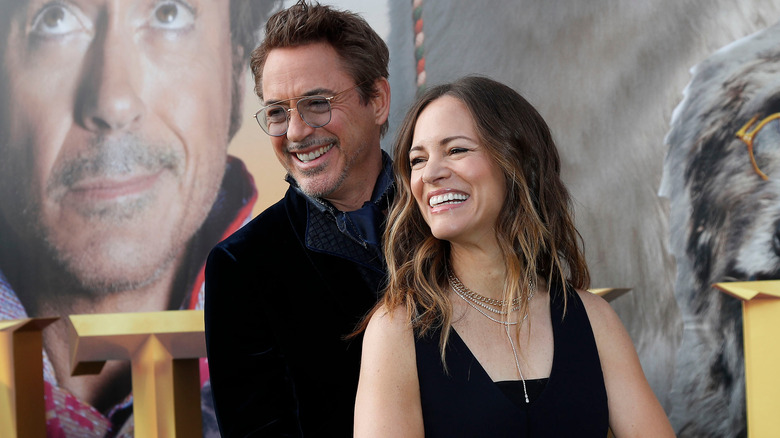 Robert Downey Jr. and Susan posing 