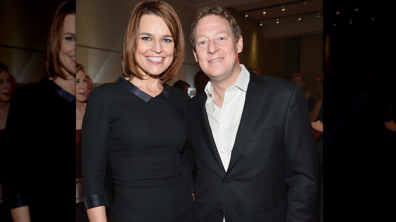 Michael Feldman and Savannah Guthrie at a Sotheby's auction