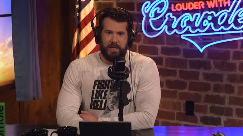Steven Crowder talking on his podcast show