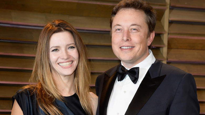Elon Musk and Talulah Riley smiling