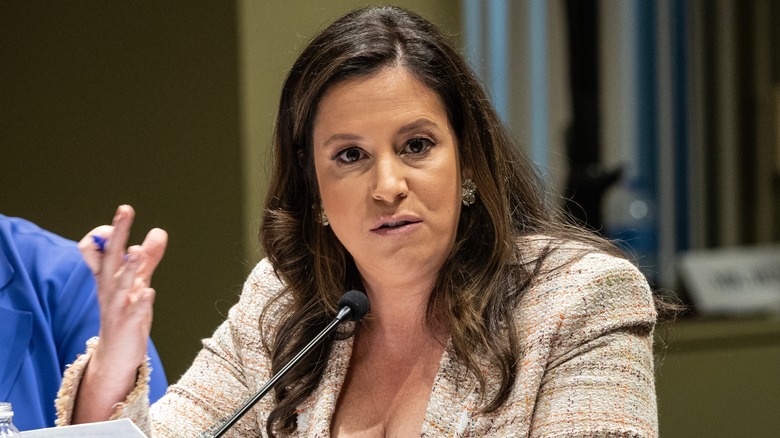 Elise Stefanik speaking into microphone