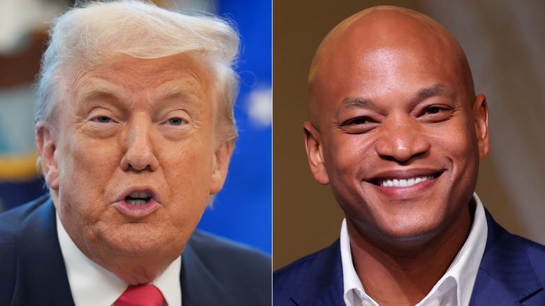 Photo of Donald Trump next to photo of Wes Moore