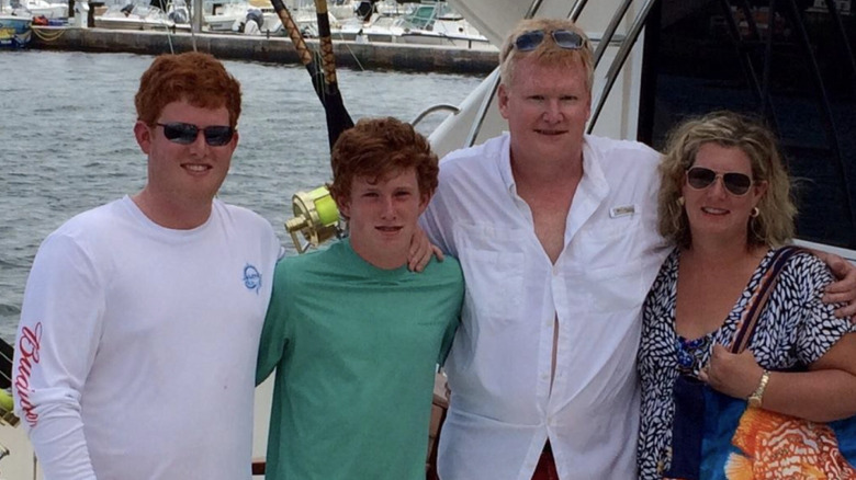 The Murdaugh family pose for a photo on boat