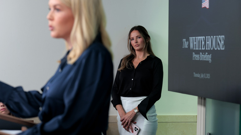 Margo Martin watching Karoline Leavitt