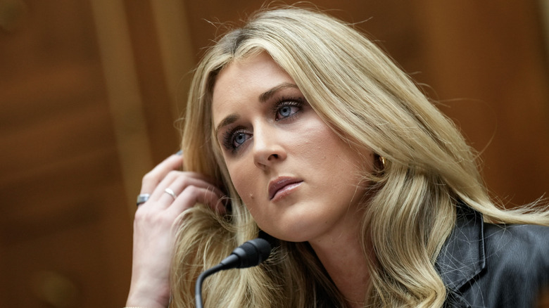 RIley Gaines frowning