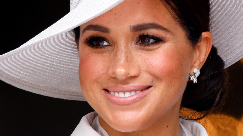 Meghan Markle smiling at Platinum Jubilee