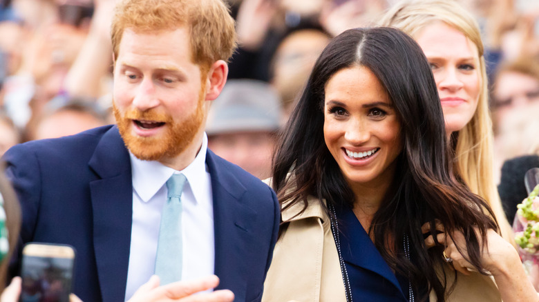 Prince Harry and Meghan Markle with the public 