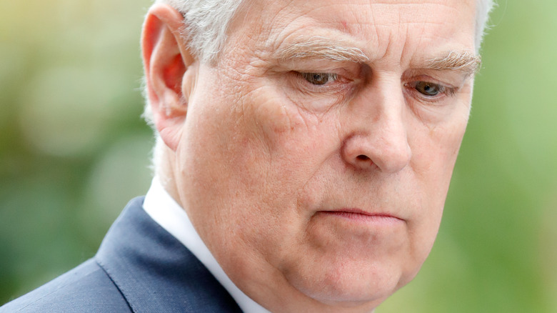 Prince Andrew looking down