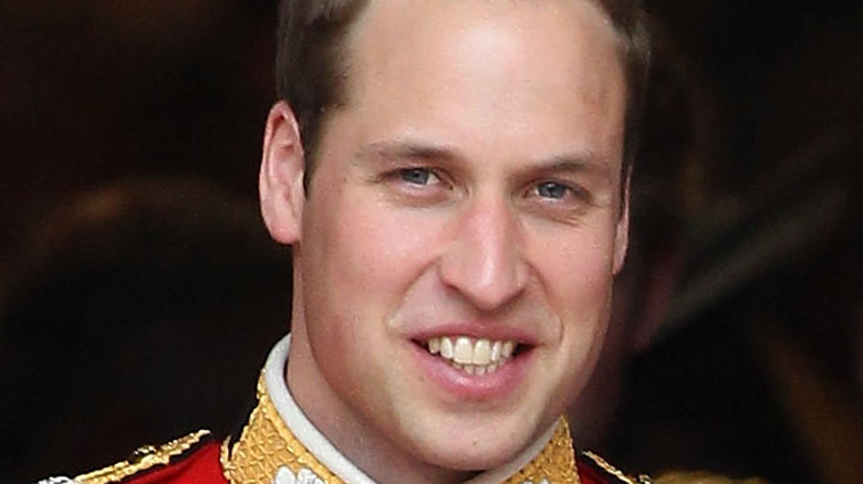 Prince William smiling on his wedding day